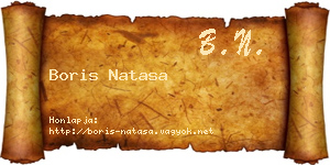Boris Natasa névjegykártya